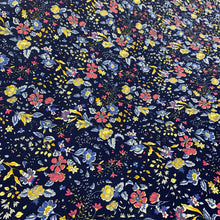 Load image into Gallery viewer, Navy Floral Cotton Poplin