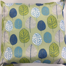Load image into Gallery viewer, Flourish Leaf Blue Cushion
