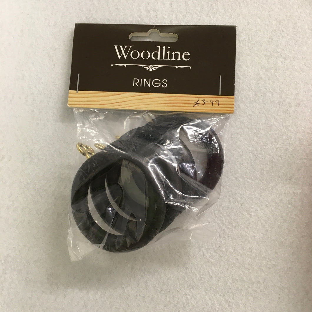 Black Woodline Rings - 28mm