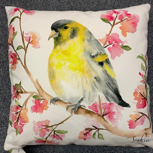British Bird Siskin Cushion
