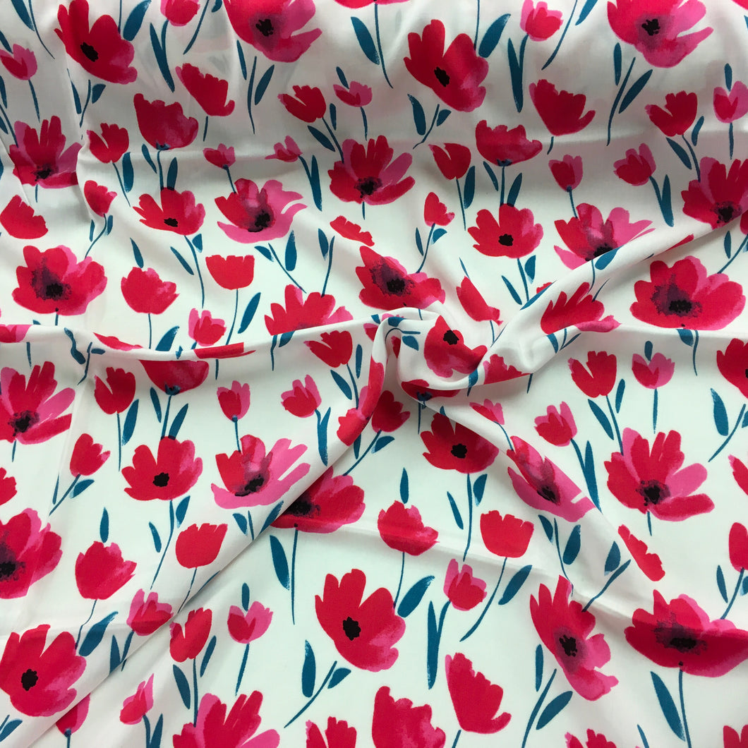 Ivory flowers Viscose Print