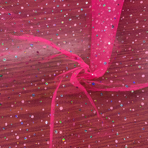 Flo Pink Sequin Net