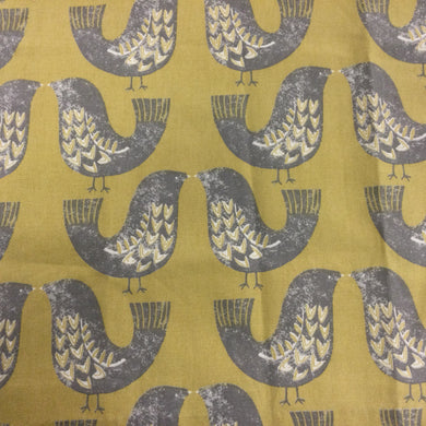 Scandi Birds Mustard (Mini Curtain)