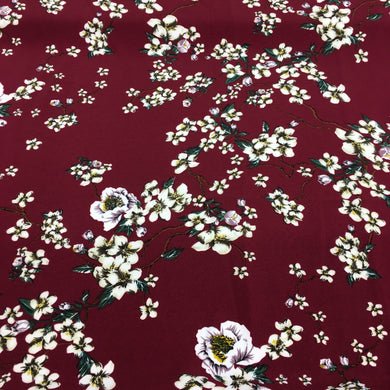 Burgundy Floral High Twist