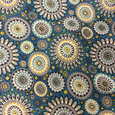 Blue steel Floral Viscose Print
