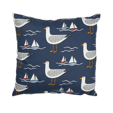 Seagulls Navy Filled Cushion