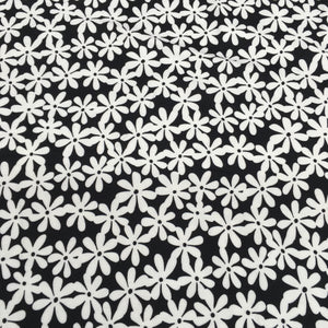 Ivory Flowers on Black Ponte Roma