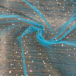 Turquoise Sequin Net