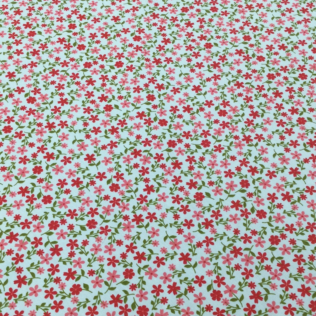 Red Floral Cotton Poplin