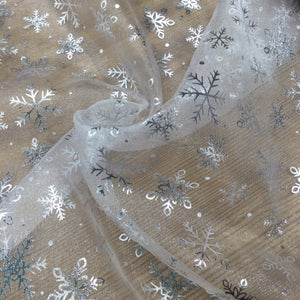 White Snowflake Organza